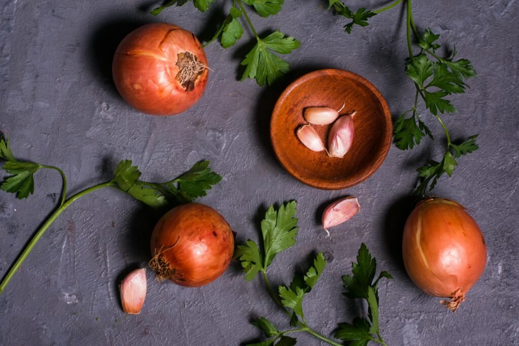 Weeknight cooking ingredients arranged neatly beside a skillet